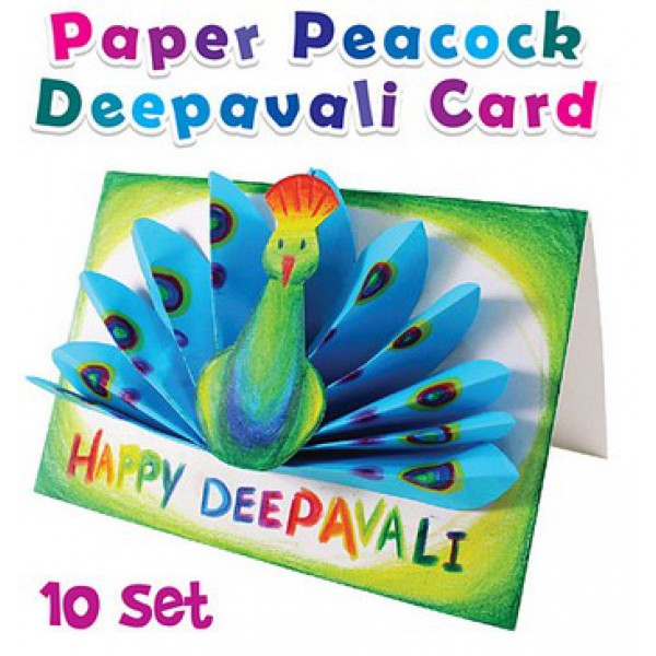 DIY Deepavali Peacock Greeting Card 10 Pack